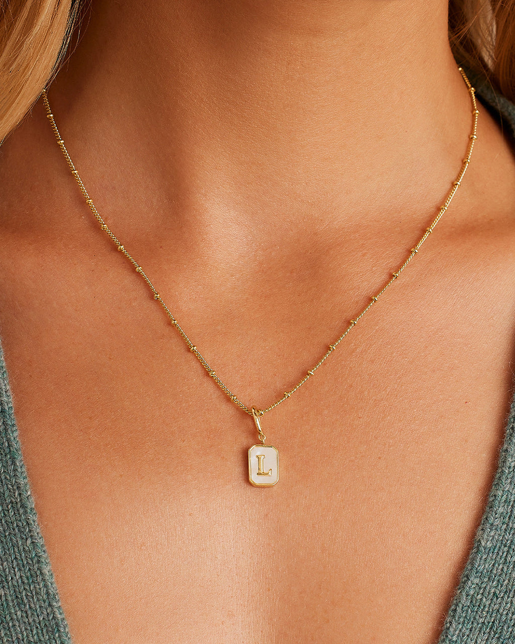 Vintage Alphabet Parker Charm #L || option::18K Gold Plated, L