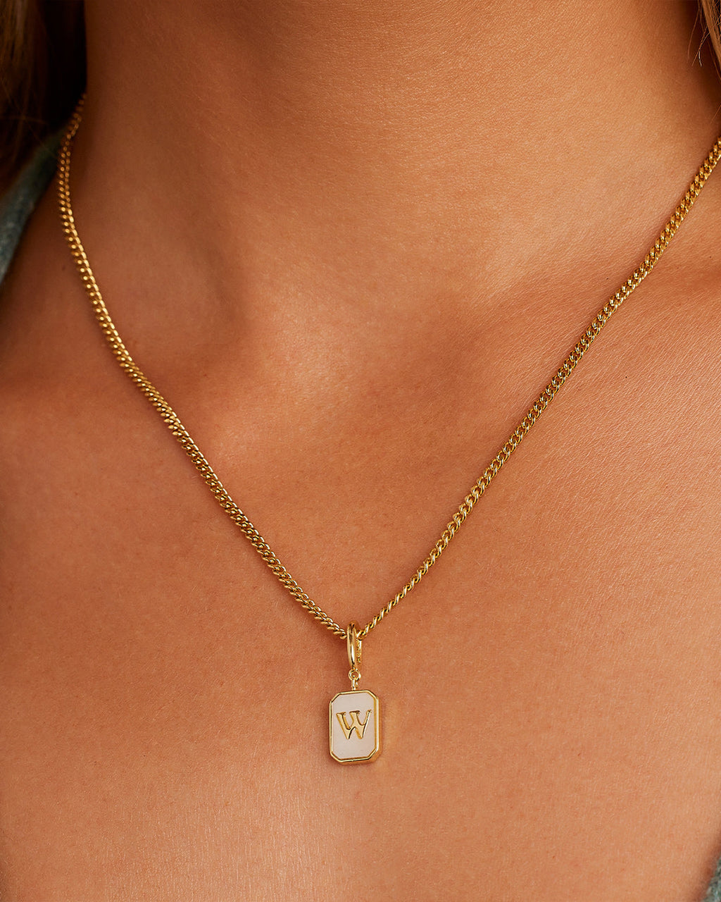 Vintage Alphabet Parker Charm #W || option::18K Gold Plated, W