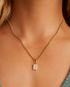 Vintage Alphabet Parker Charm #Z || option::18K Gold Plated, Z