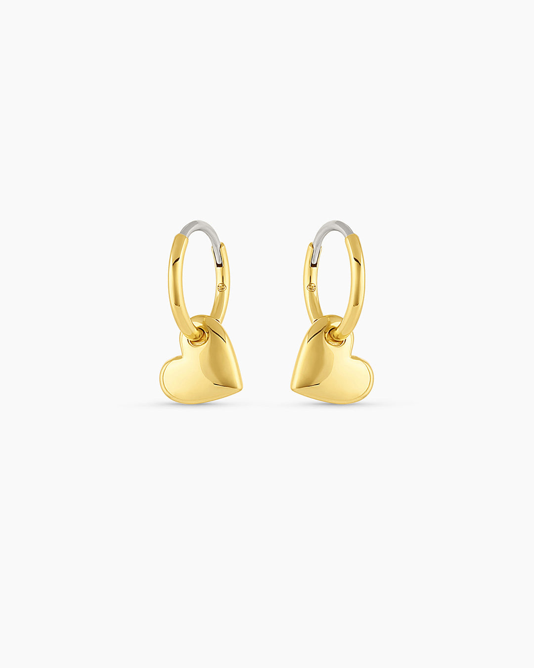 Lou Heart Huggies || option::18K Gold Plated
