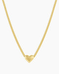 Lou Heart Charm Necklace || option::18K Gold Plated