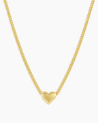 Lou Heart Charm Necklace || option::18K Gold Plated