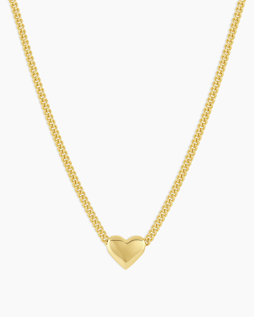 Lou Heart Charm Necklace || option::18K Gold Plated