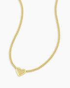 Lou Heart Charm Necklace || option::18K Gold Plated