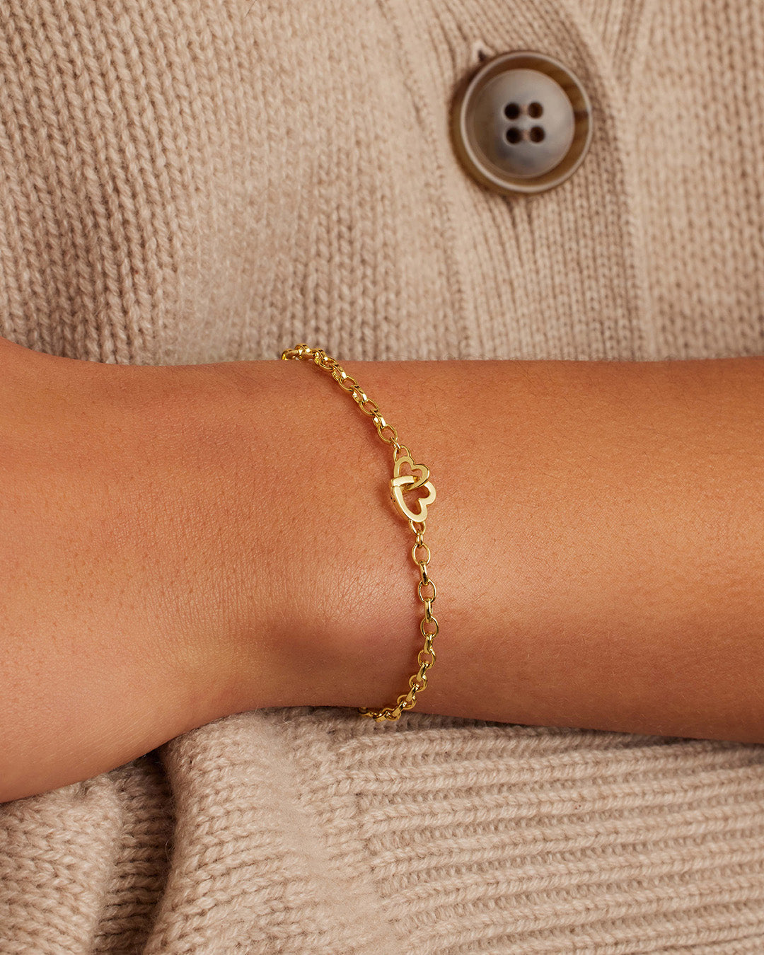 Parker Heart Mini Bracelet || option::18K Gold Plated