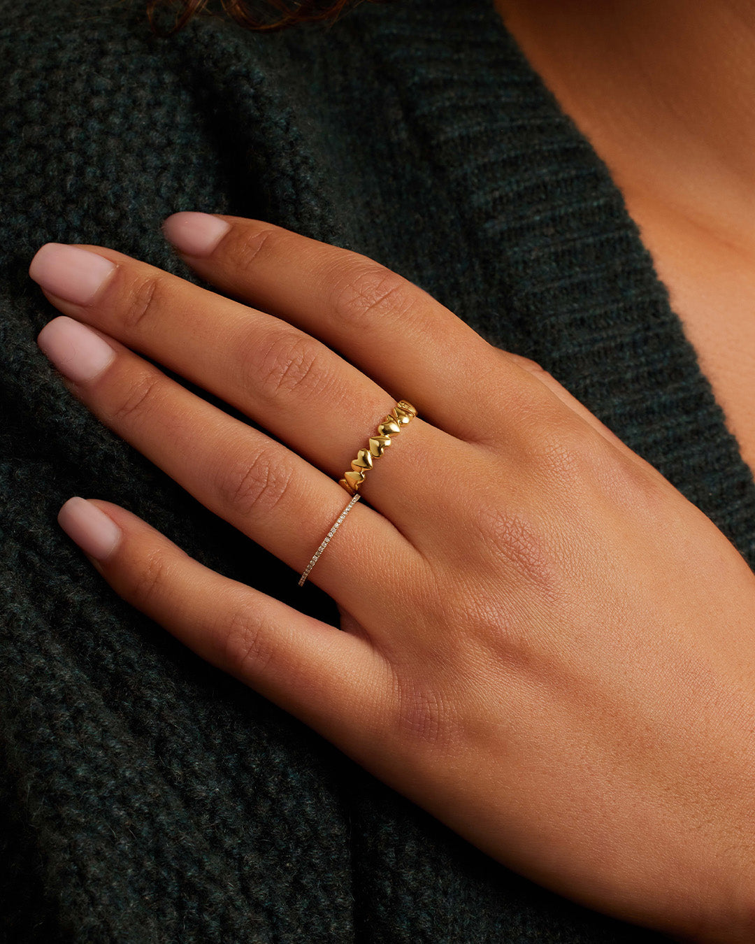 Lou Heart Ring || option::18K Gold Plated