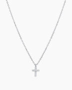 Diamond Cross Necklace || option::14K Solid White Gold