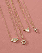 Diamond Star Of David Necklace || option::14K Solid Gold