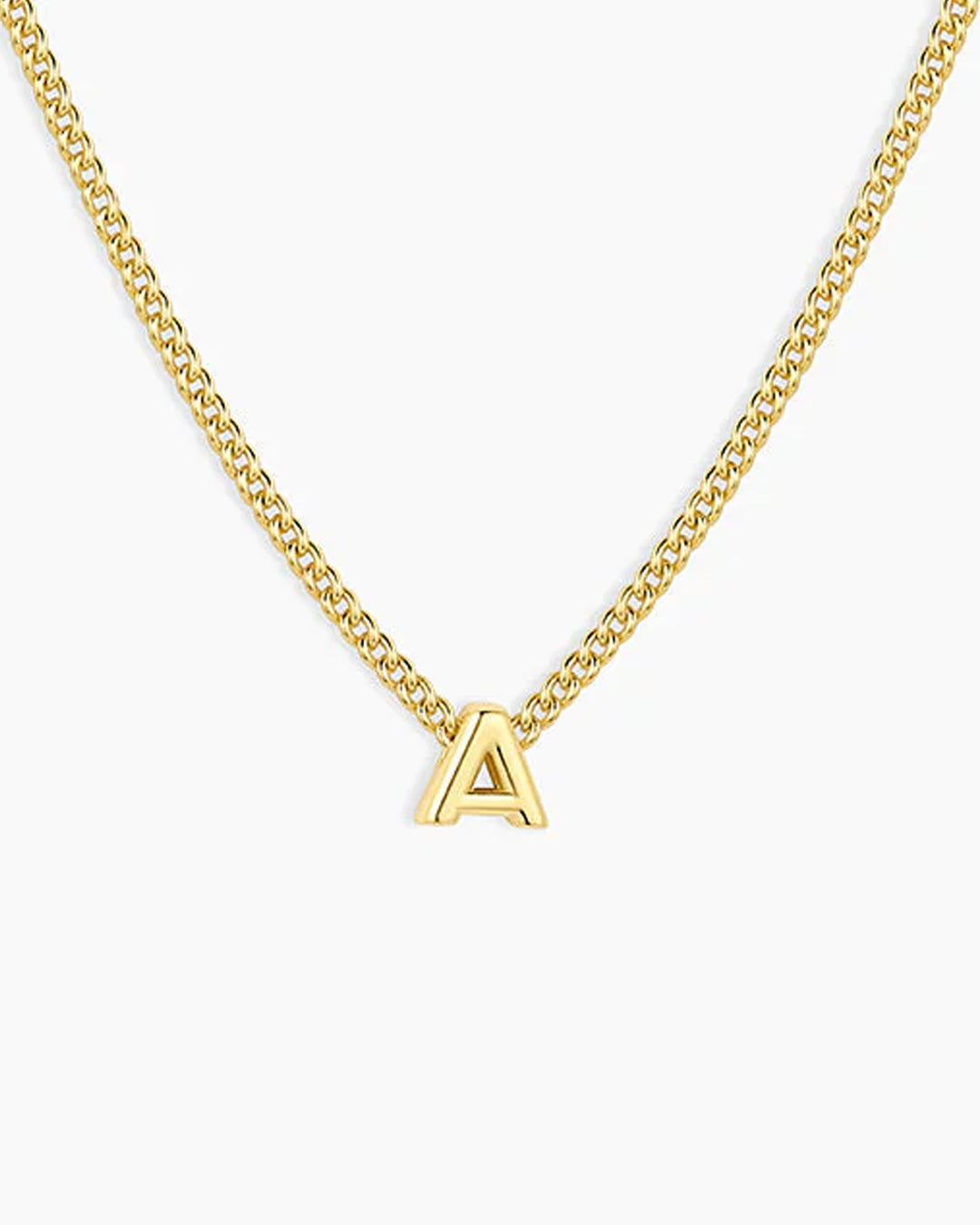 Wilder Mini Alphabet Necklace || option::18K Gold Plated, A