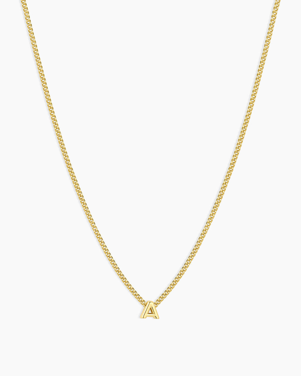 Wilder Mini Alphabet Necklace || option::18K Gold Plated, A