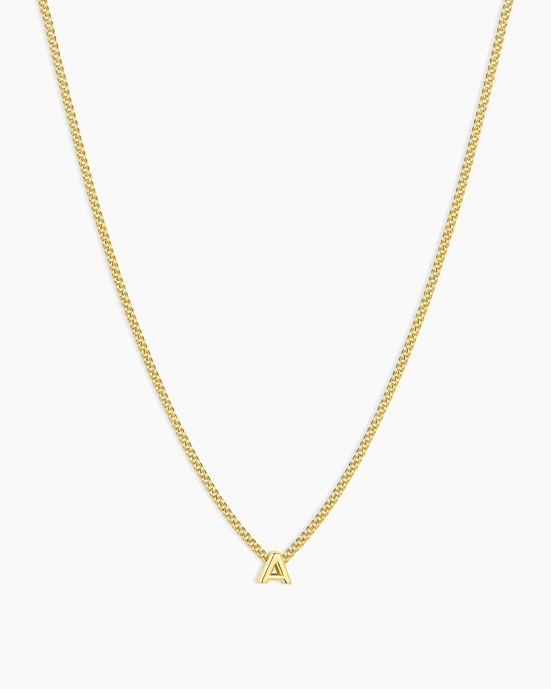 Wilder Mini Alphabet Necklace || option::18K Gold Plated, A