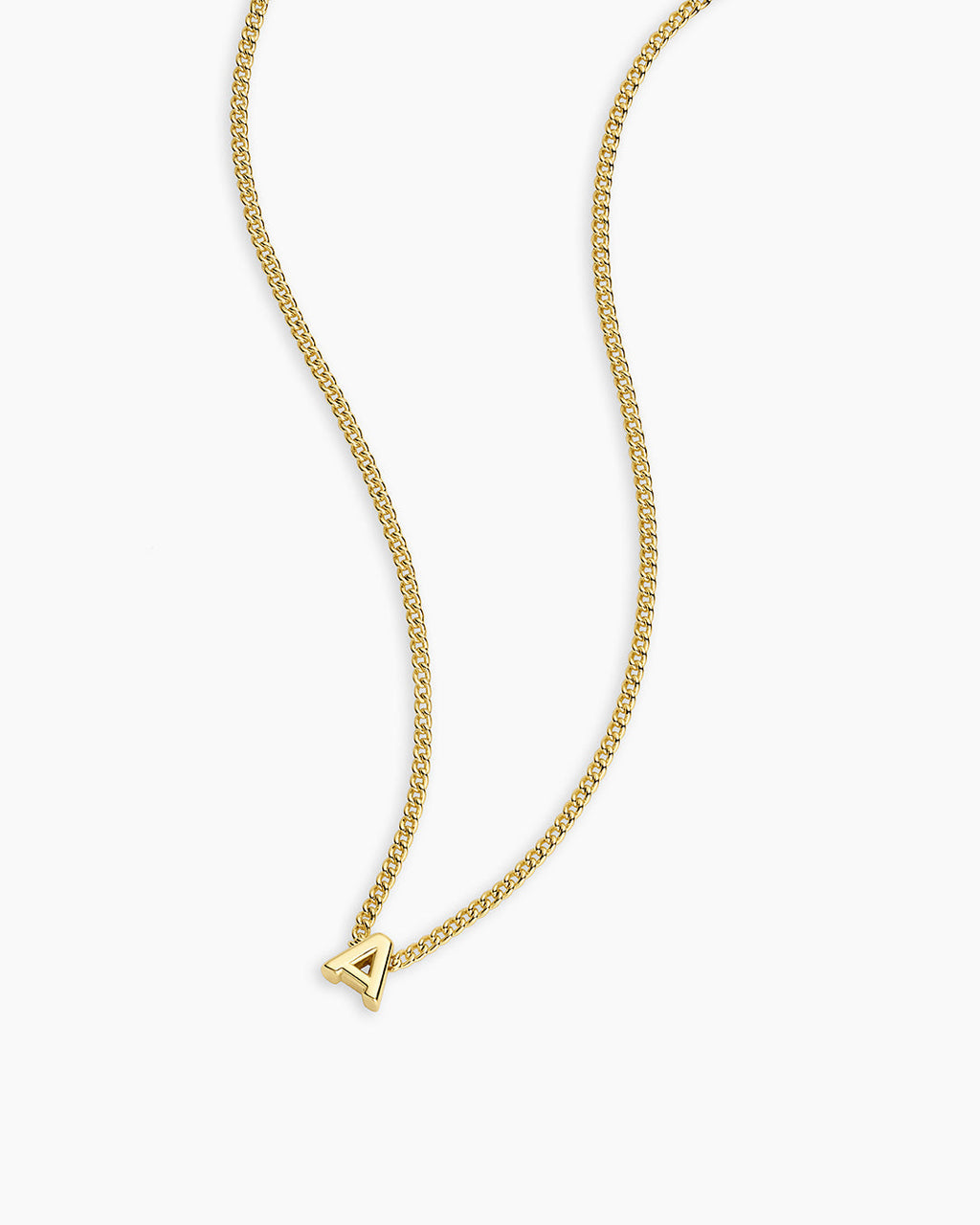 Wilder Mini Alphabet Necklace || option::18K Gold Plated, A