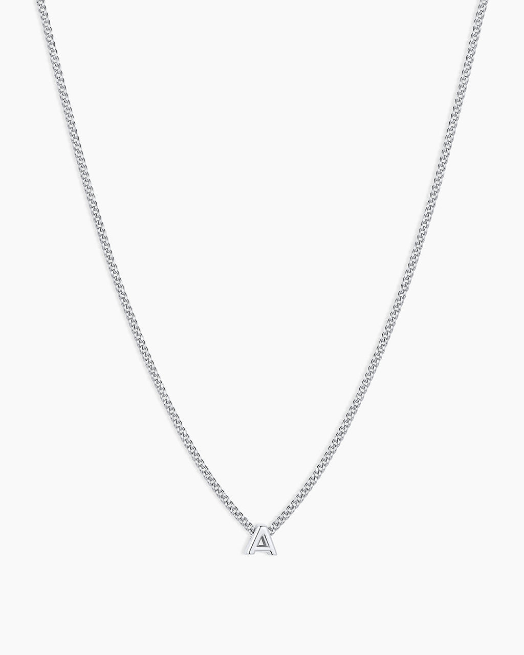 Wilder Mini Alphabet Necklace || option::Silver Plated, A