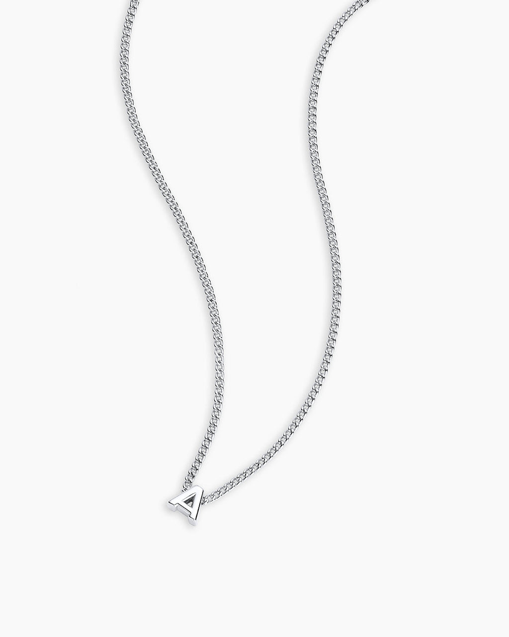 Wilder Mini Alphabet Necklace || option::Silver Plated, A