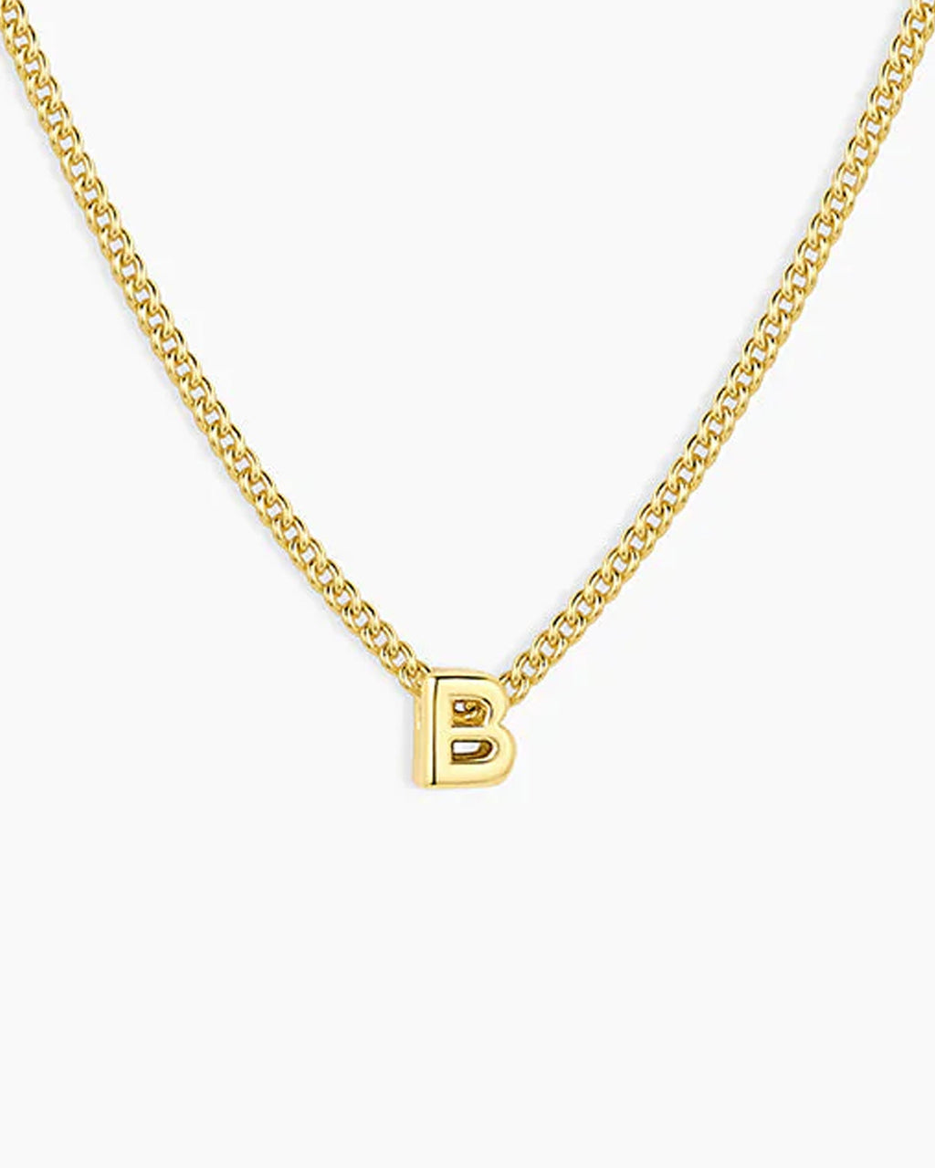 Wilder Mini Alphabet Necklace || option::18K Gold Plated, B