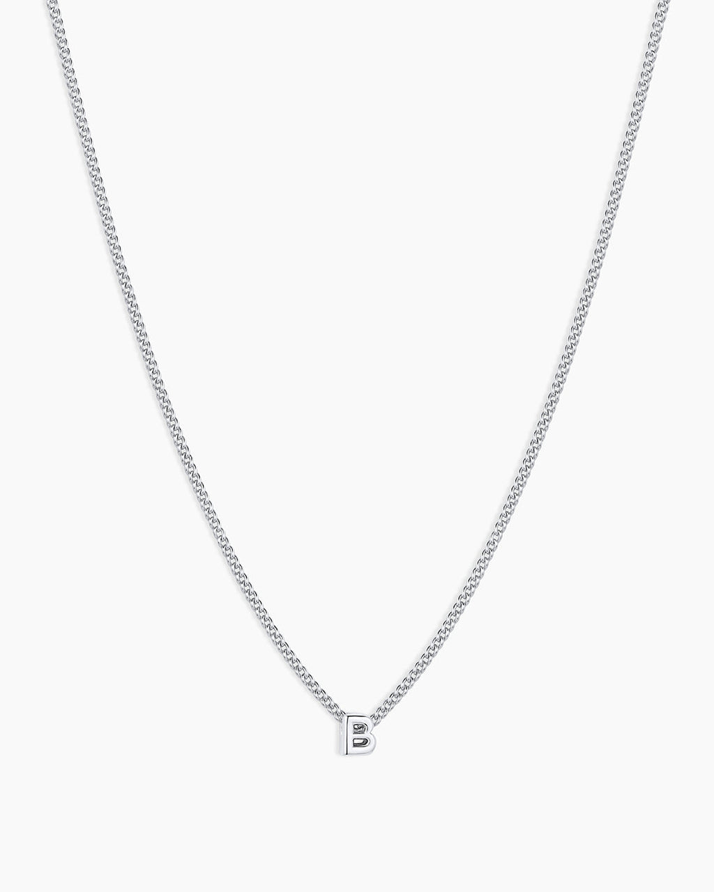 Wilder Mini Alphabet Necklace || option::Silver Plated, B