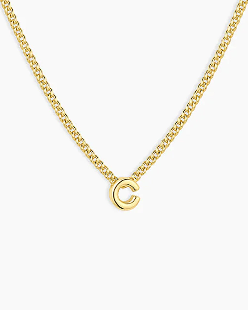 Wilder Mini Alphabet Necklace || option::18K Gold Plated, C