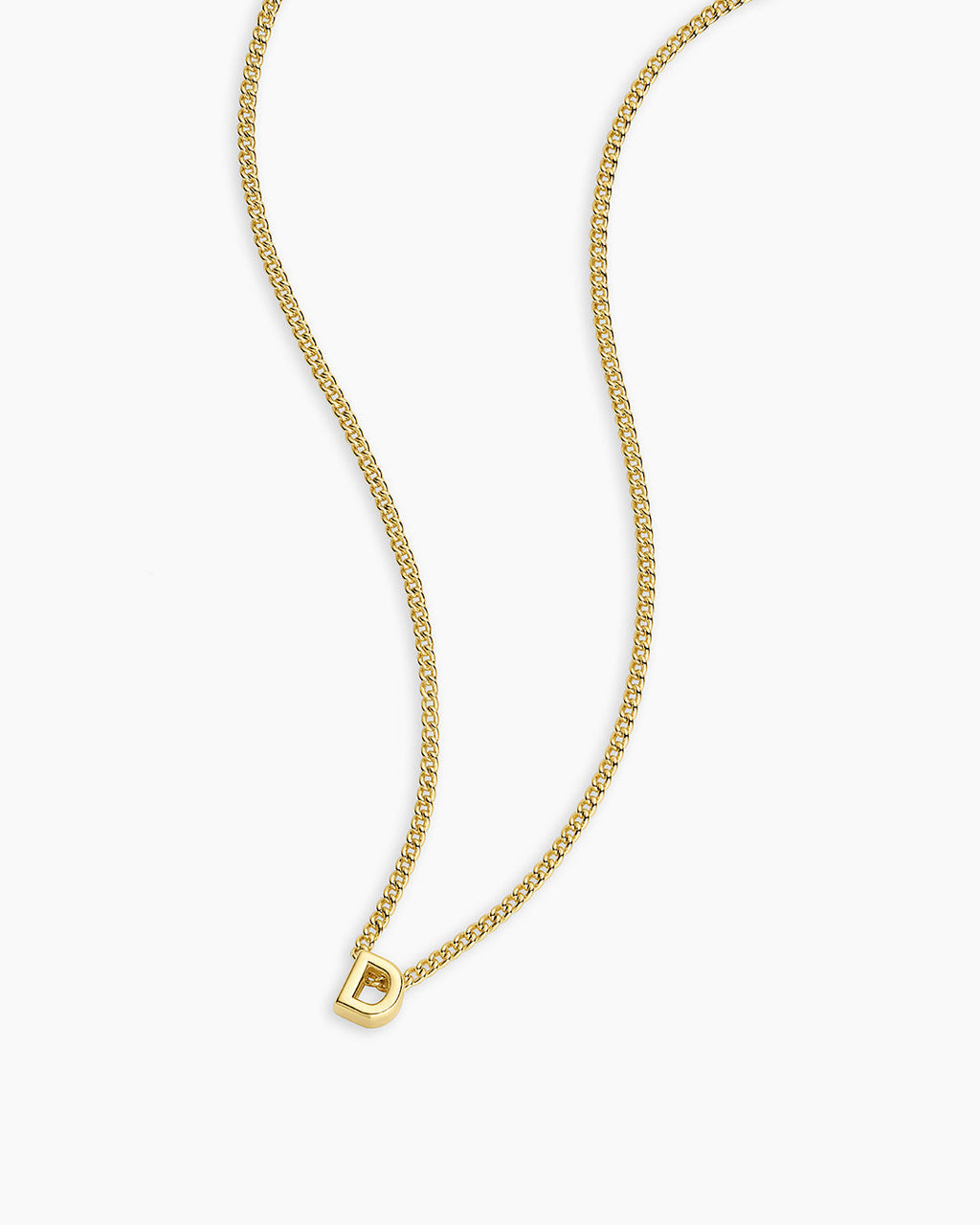Wilder Mini Alphabet Necklace || option::18K Gold Plated, D