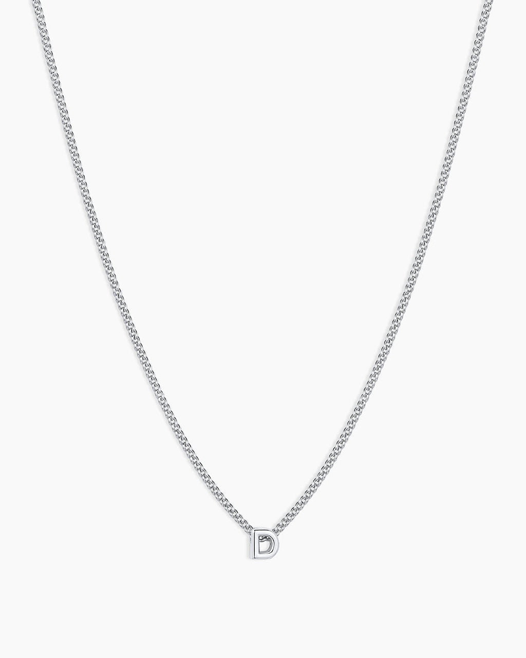 Wilder Mini Alphabet Necklace || option::Silver Plated, D