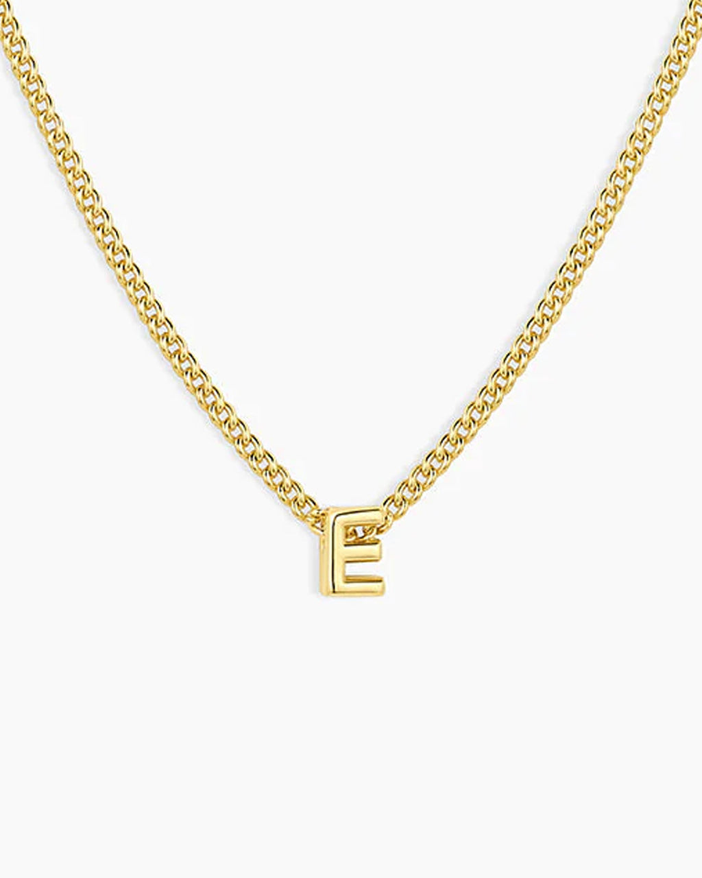 Wilder Mini Alphabet Necklace || option::18K Gold Plated, E
