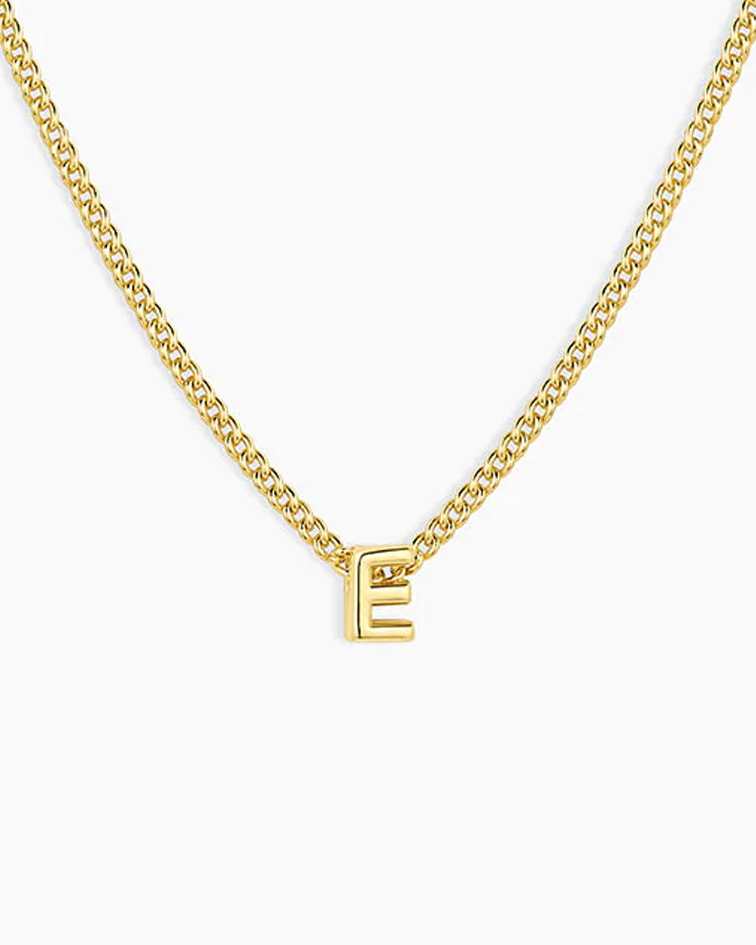 Wilder Mini Alphabet Necklace || option::18K Gold Plated, E