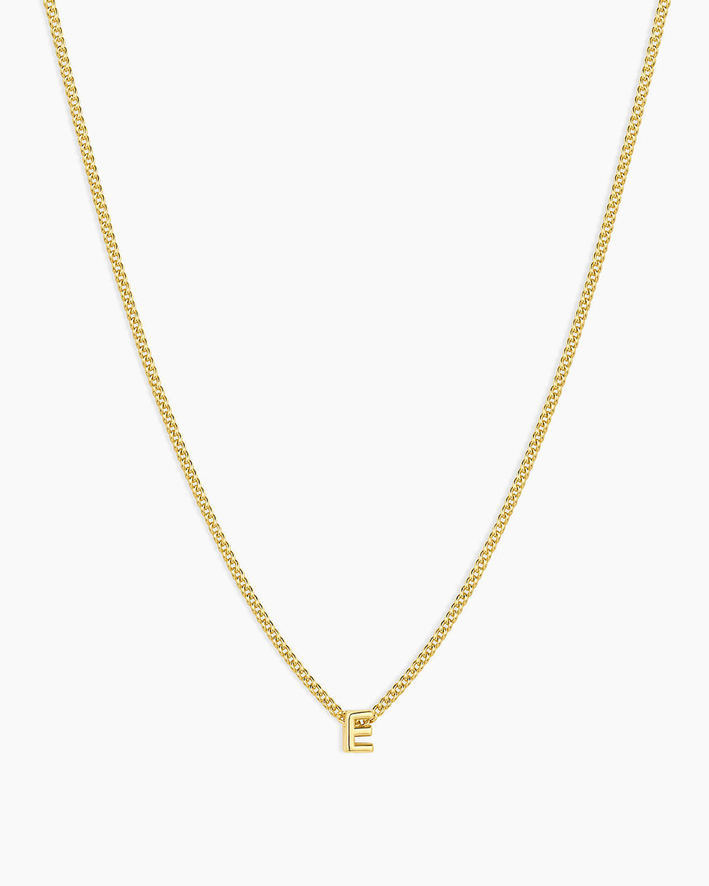 Wilder Mini Alphabet Necklace || option::18K Gold Plated, E