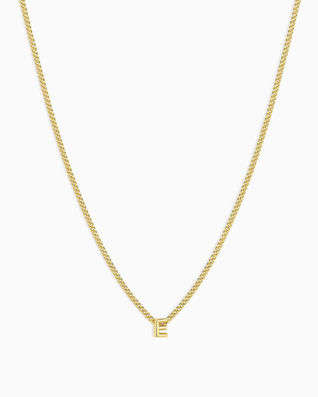 Wilder Mini Alphabet Necklace || option::18K Gold Plated, E