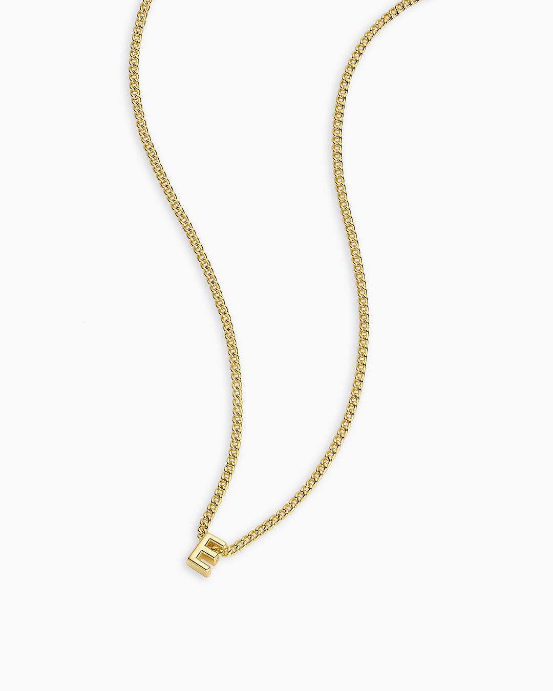 Wilder Mini Alphabet Necklace || option::18K Gold Plated, E