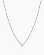 Wilder Mini Alphabet Necklace || option::Silver Plated, E