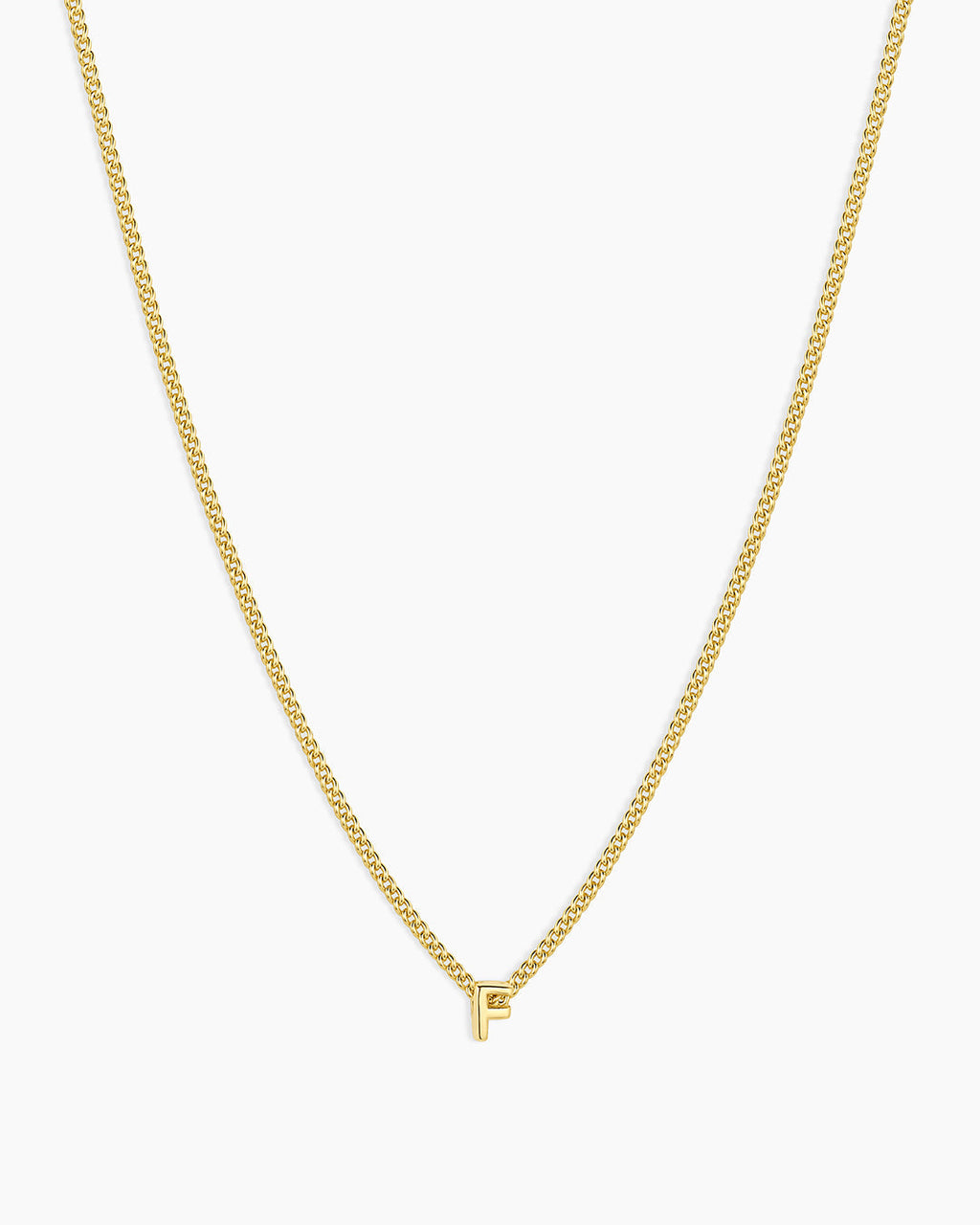 Wilder Mini Alphabet Necklace || option::18K Gold Plated, F