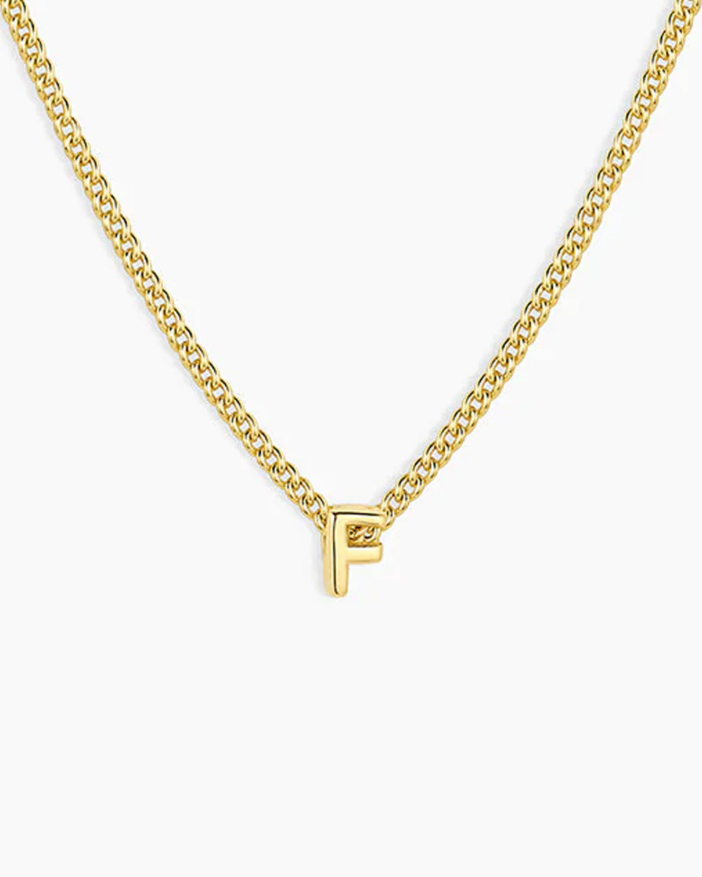 Wilder Mini Alphabet Necklace || option::18K Gold Plated, F