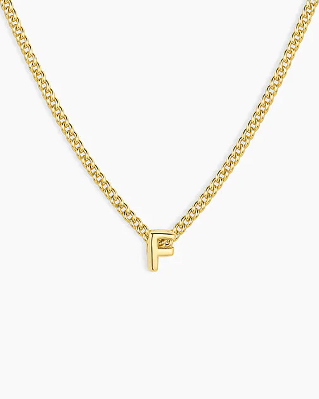 Wilder Mini Alphabet Necklace || option::18K Gold Plated, F