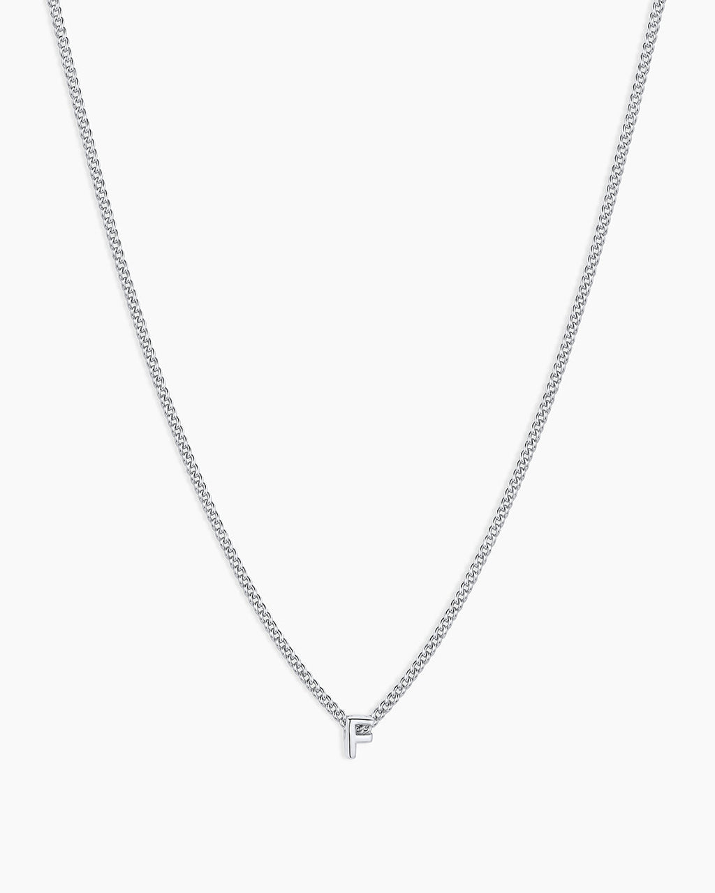 Wilder Mini Alphabet Necklace || option::Silver Plated, F