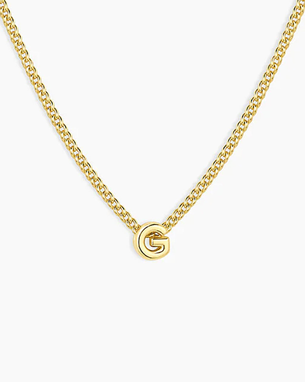 Wilder Mini Alphabet Necklace || option::18K Gold Plated, G