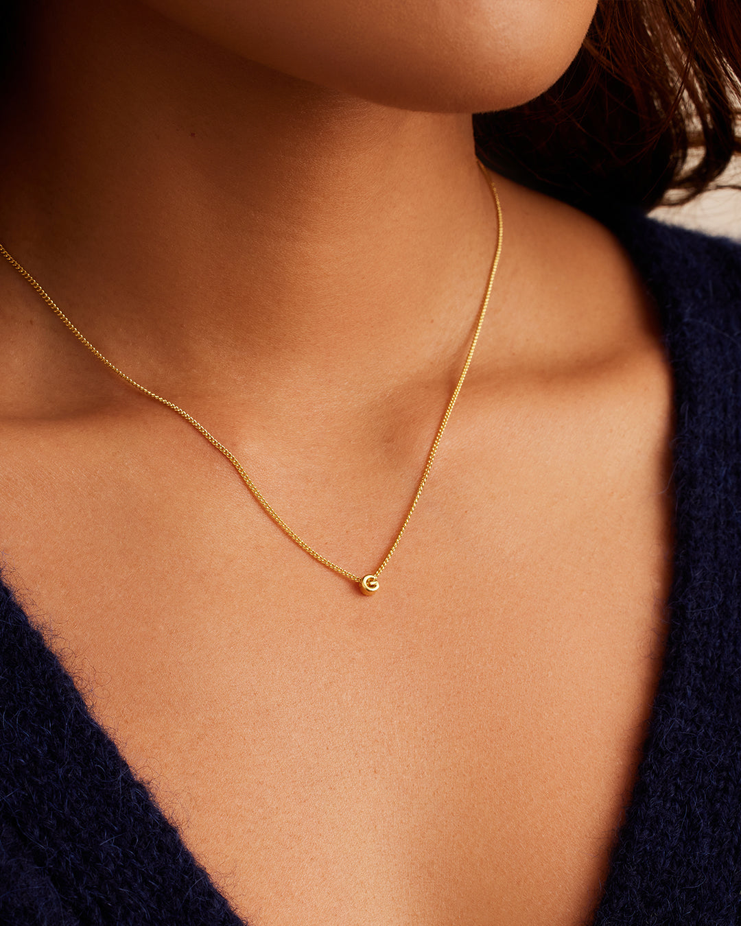 Wilder Mini Alphabet Necklace || option::18K Gold Plated, G
