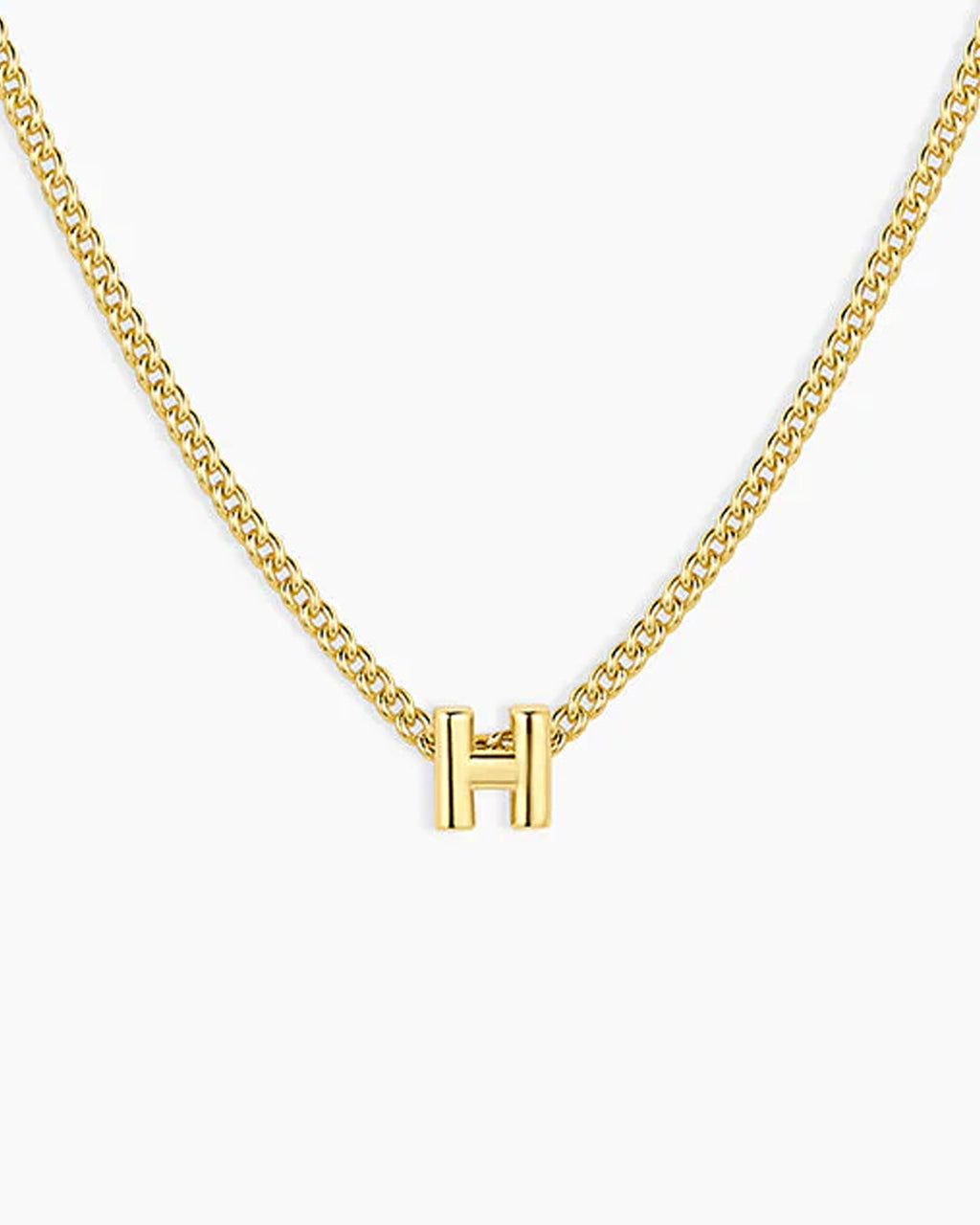 Wilder Mini Alphabet Necklace || option::18K Gold Plated, H