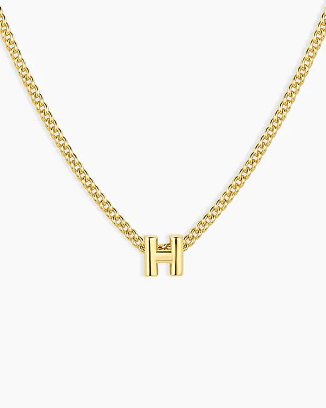 Wilder Mini Alphabet Necklace || option::18K Gold Plated, H