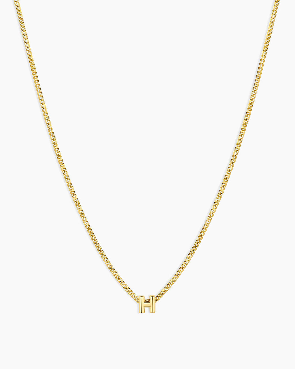 Wilder Mini Alphabet Necklace || option::18K Gold Plated, H