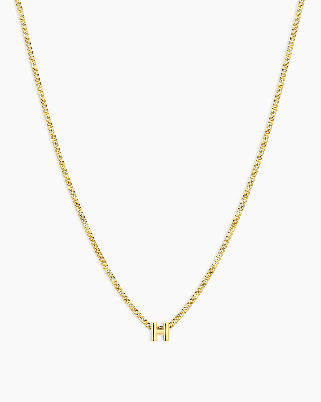 Wilder Mini Alphabet Necklace || option::18K Gold Plated, H