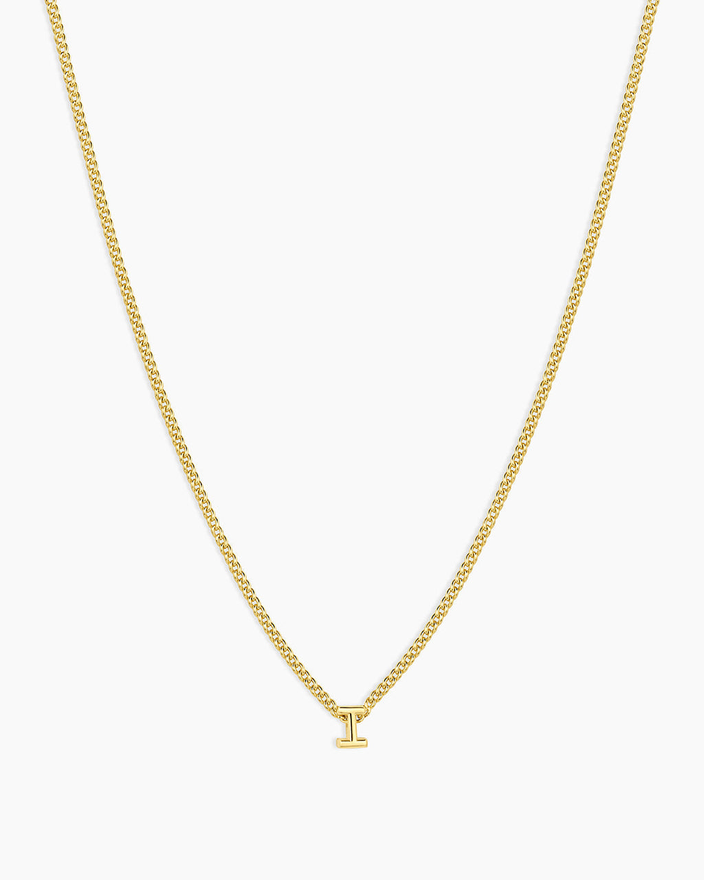 Wilder Mini Alphabet Necklace || option::18K Gold Plated, I