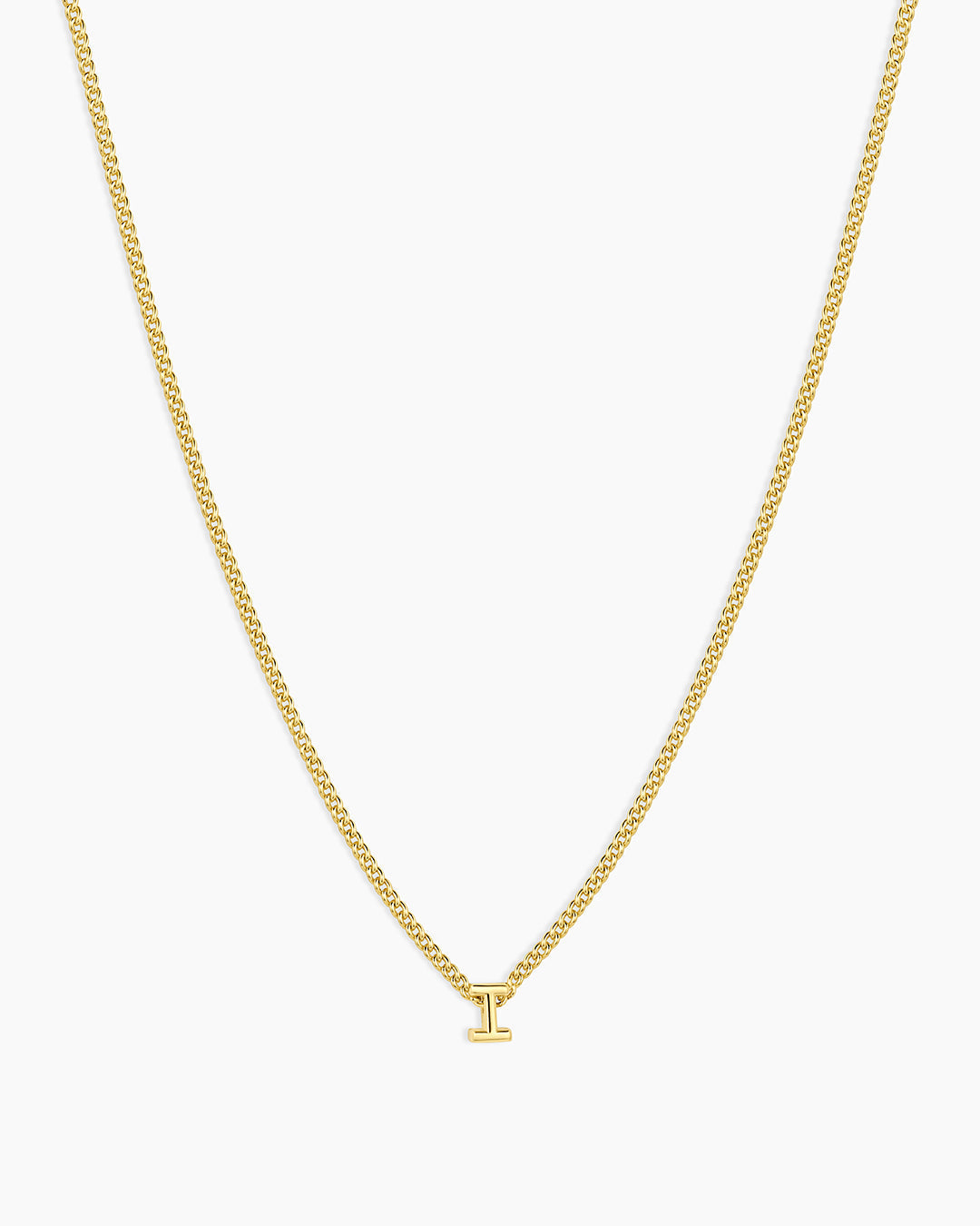 Wilder Mini Alphabet Necklace || option::18K Gold Plated, I