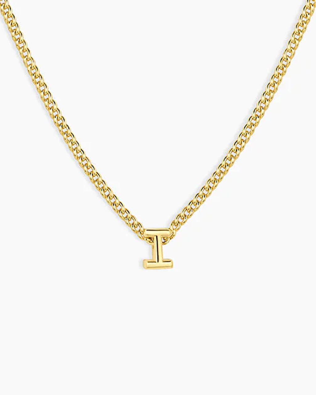 Wilder Mini Alphabet Necklace || option::18K Gold Plated, I