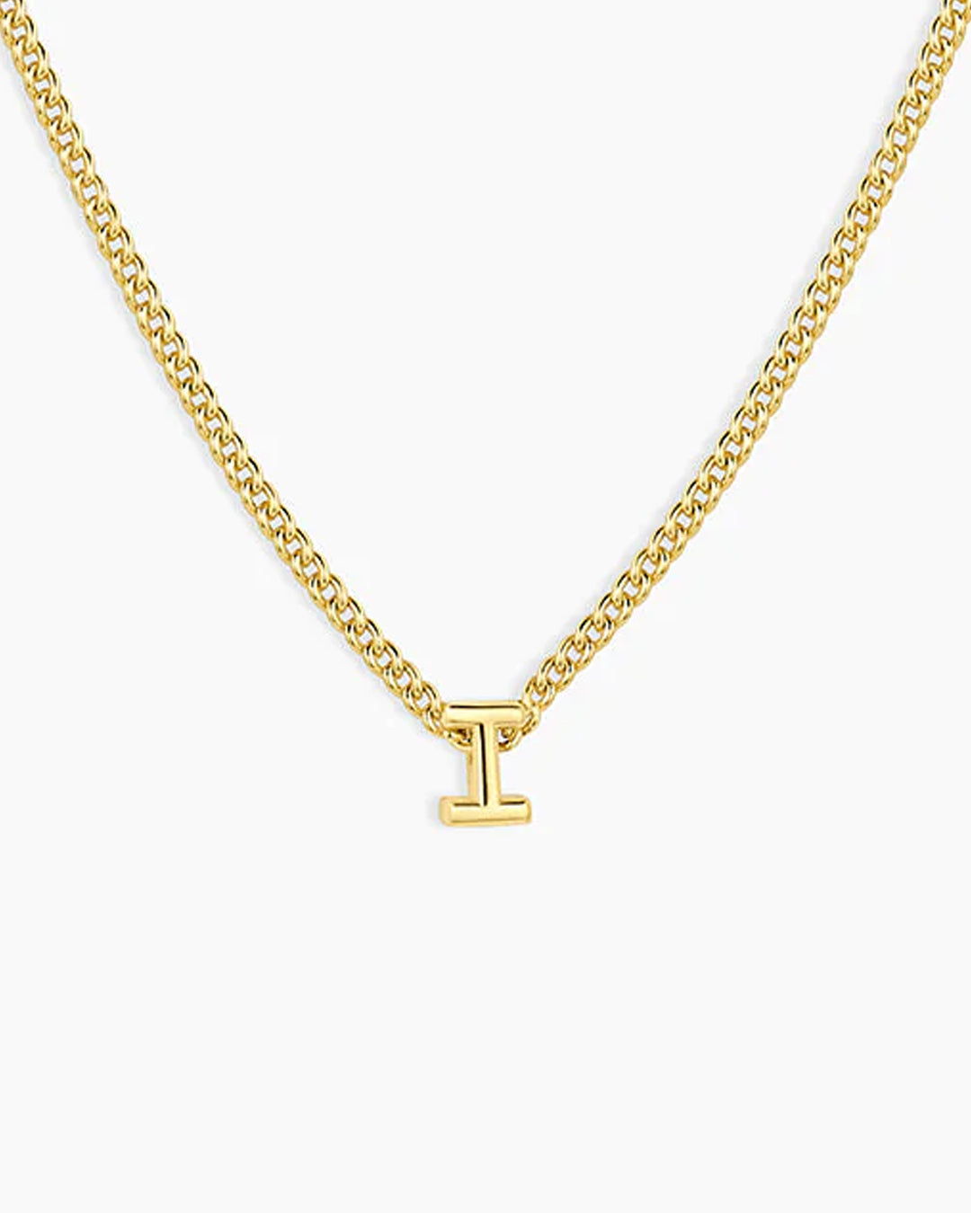 Wilder Mini Alphabet Necklace || option::18K Gold Plated, I