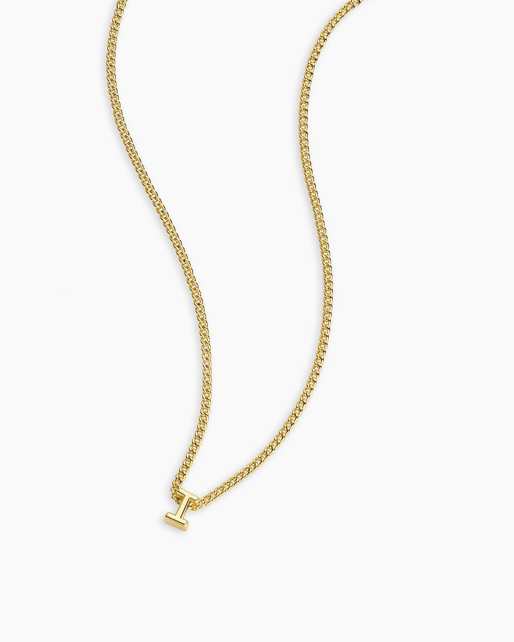 Wilder Mini Alphabet Necklace || option::18K Gold Plated, I