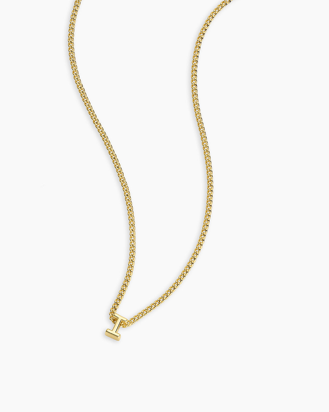 Wilder Mini Alphabet Necklace || option::18K Gold Plated, I