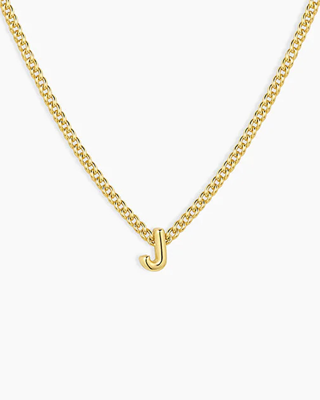 Wilder Mini Alphabet Necklace || option::18K Gold Plated, J