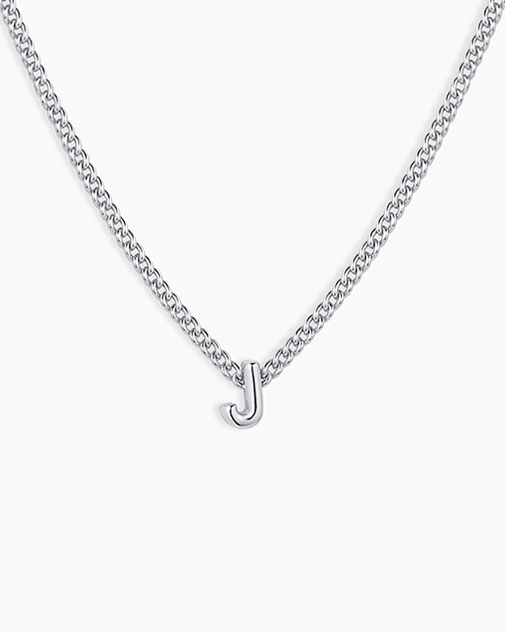 Wilder Mini Alphabet Necklace || option::Silver Plated, J