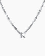Wilder Mini Alphabet Necklace || option::Silver Plated, K