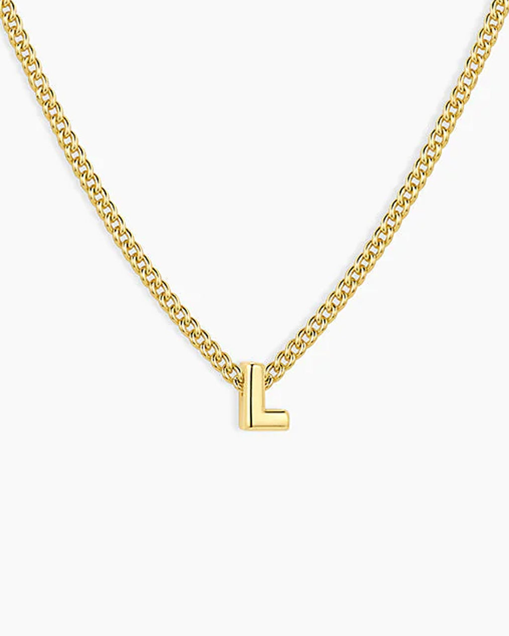 Wilder Mini Alphabet Necklace || option::18K Gold Plated, L