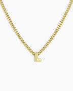 Wilder Mini Alphabet Necklace || option::18K Gold Plated, L